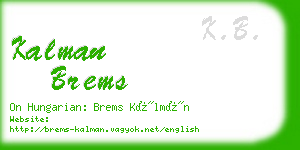 kalman brems business card